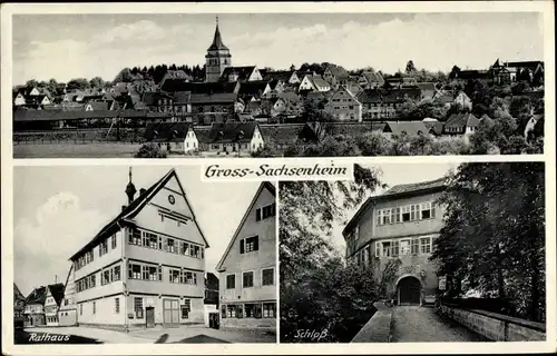 Ak Großsachsenheim Sachsenheim, Rathaus, Schloss