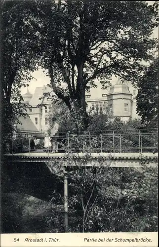 Ak Arnstadt in Thüringen, Partie bei der Schumpelbrücke