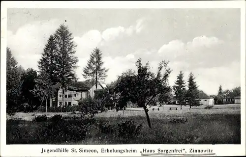 Ak Ostseebad Zinnowitz auf Usedom, Jugendhilfe St. Simeon, Erholungsheim Haus Sorgenfrei