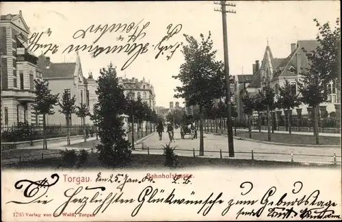 Ak Torgau an der Elbe, Bahnhofstrasse