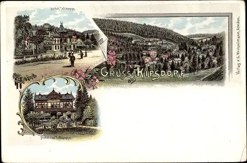 Litho Kipsdorf Altenberg im Erzgebirge, Hotel Tellkoppe
