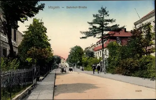 Ak Mügeln Bezirk Leipzig in Nordsachsen, Blick in die Bahnhofstraße