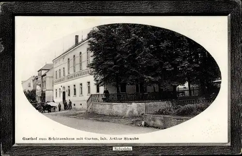 Passepartout Ak Siebenlehn Großschirma in Sachsen, Gasthof zum Schützenhaus