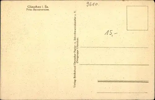 Ak Glauchau an der Zwickauer Mulde in Sachsen, Fritz Reuter Straße