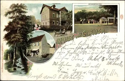Ak Klausa Nobitz Thüringen, Logierhaus, Buchenwäldchen, Restaurant
