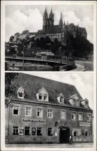 Ak Meißen in Sachsen, Albrechtsburg, Gasthaus Zum Goldenen Anker