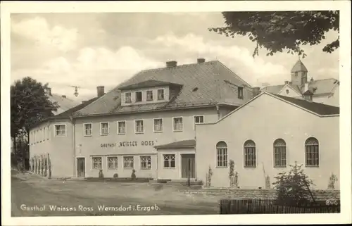 Ak Wernsdorf Pockau im Erzgebirge, Gasthof Weißes Roß