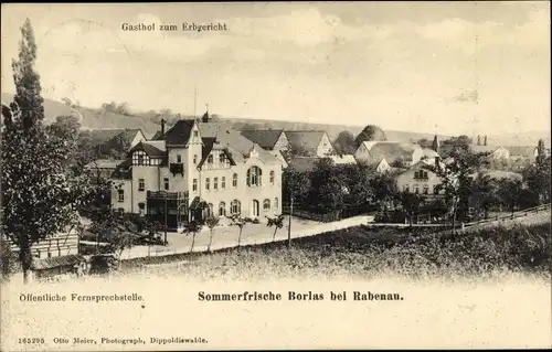 Ak Borlas Klingenberg im Erzgebirge, Sommerfrische Borlas bei Rabenau, Gasthof zum Erbgericht