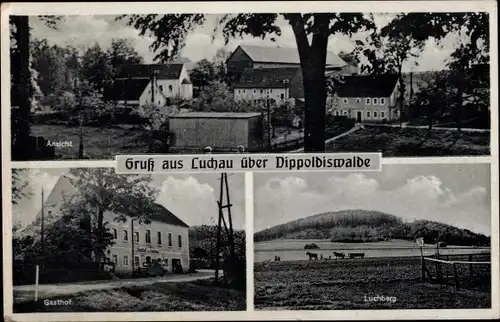 Ak Luchau Glashütte im Osterzgebirge, Gasthof Luchau, Inh. Max Petke, Luchberg