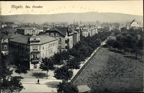 Ak Mügeln Heidenau in Sachsen, Straßenpartie, Gesamtansicht