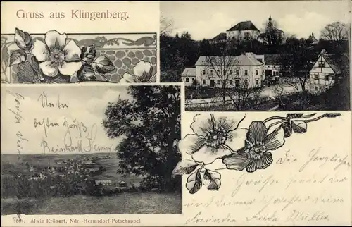 Ak Klingenberg in Sachsen, Panorama, Teilansicht