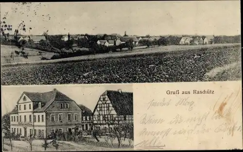 Ak Raschütz Colditz in Sachsen, Panorama, Gasthaus