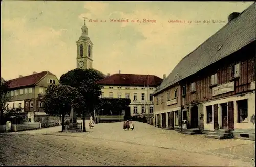 Ak Sohland an der Spree in Sachsen, Gasthaus zu den drei Linden