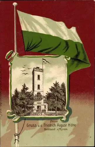 Passepartout Litho Sohland an der Spree in Sachsen, Prinz Friedrich August Höhe