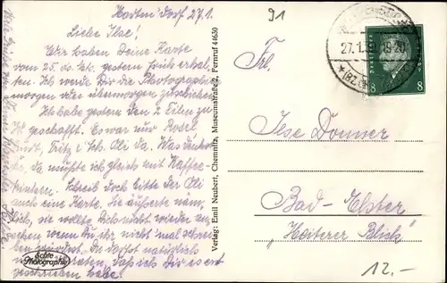 Ak Hartmannsdorf in Sachsen, Straßenpartie