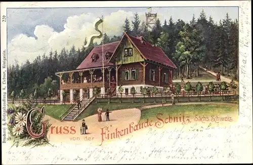 Litho Sebnitz Sächsische Schweiz, Finkenbaude