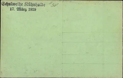 Künstler Ak Kühnhaide Marienberg im Erzgebirge, Schulweihe 17 März 1929