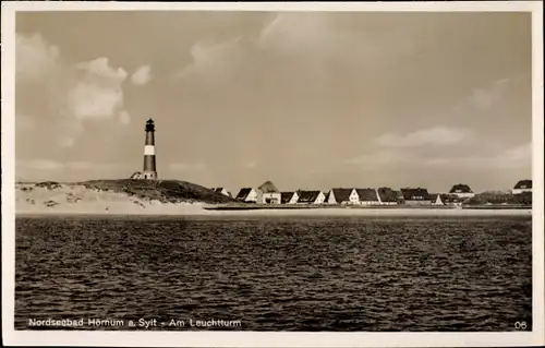 Ak Hörnum auf Sylt Nordfriesland, Leuchtturm mit Siedlung