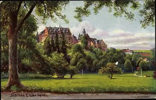 Künstler Ak Lanzendorf, Rich., Lauterbach an der Lauter Vogelsbergkreis, Schloss Eisenbach