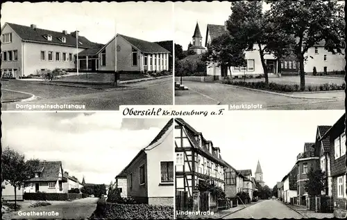 Ak Obersuhl Wildeck Hessen, Marktplatz, Dorfgemeinschaftshaus, Goethestraße, Lindenstraße