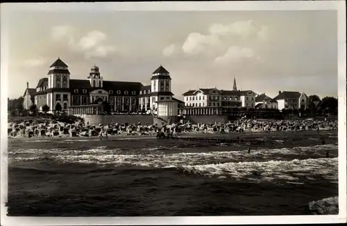 Ak Seebad Binz auf Rügen, Kurhaus, See, Strandpartie