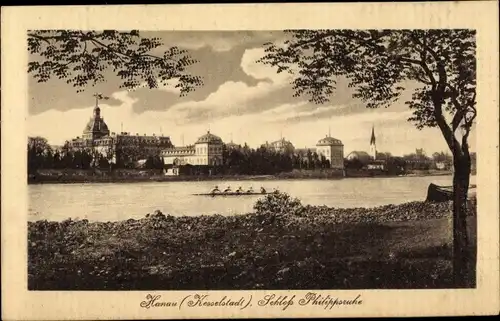 Ak Hanau im Main Kinzig Kreis Hessen, Schloss Philippsruh, Kanuten