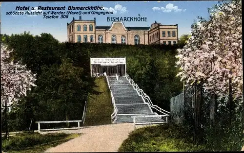 Ak Werder an der Havel, Bismarckhöhe, Restaurant