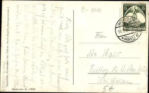 Ak Werder an der Havel, Bismarckhöhe, Restaurant