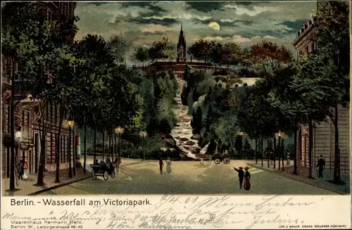 Litho Berlin Kreuzberg, Wasserfall am Victoriapark