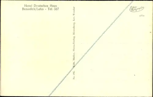 Ak Braunfels an der Lahn, Hotel Deutsches Haus