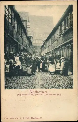 Ak Hamburg Mitte Altstadt, Hof Eichholz 68, De Bäcker Hof