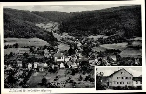 Ak Unter Schönmattenwag Wald Michelbach im Odenwald Hessen, Gesamtansicht, Gasthaus