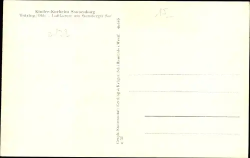 Ak Tutzing in Oberbayern, Kinder Kurheim Sonnenburg