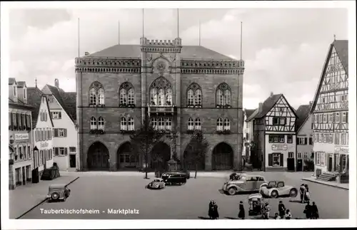 Ak Tauberbischofsheim in Baden Württemberg, Marktplatz