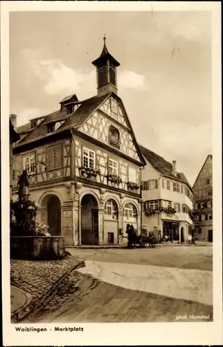 Ak Waiblingen im Rems Murr Kreis, Marktplatz