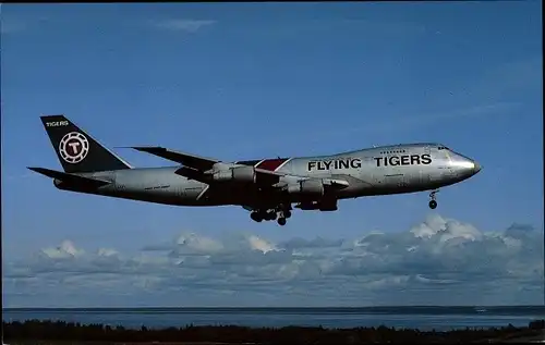 Ak Amerikanisches Passagierflugzeug, Flying Tigers, Boeing 747-245F, N816FT