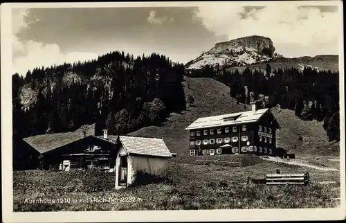 Ak Hirschegg Mittelberg im Kleinwalsertal Vorarlberg, Auenhütte