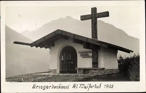 Ak Hirschegg Mittelberg Vorarlberg Österreich, Kriegerdenkmal, Klein Walsertal