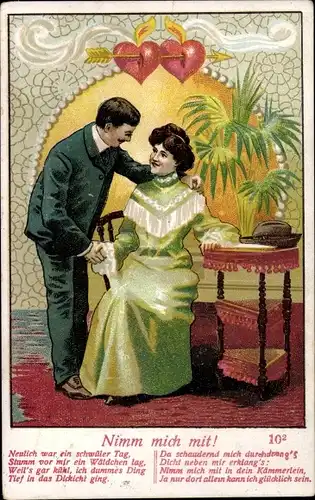 Ak Nimm mich mit, Neulich war ein schwüler Tag, Liebespaar
