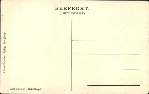 Künstler Ak Larsson, Carl, Kräftfängst, Personen beim Picknick und beim Angeln