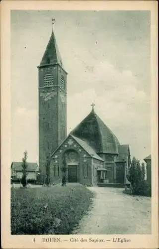 Ak Rouen Seine Maritime, Cité des Sapins, L'Eglise