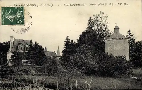 Ak Saint Georges Loir et Cher, Les Coudraies, Chateau