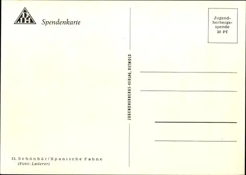 Ak Schönbär, Spanische Fahne, Schmetterling, DJH Spendenkarte