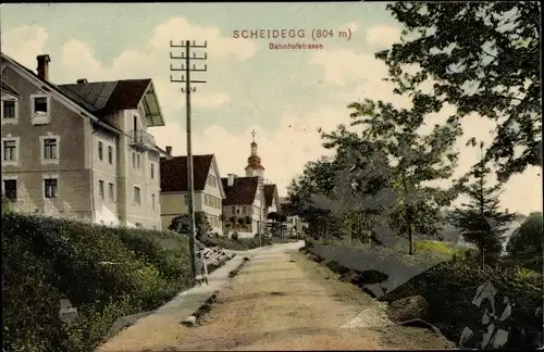 Ak Scheidegg Allgäu, Bahnhofstraße