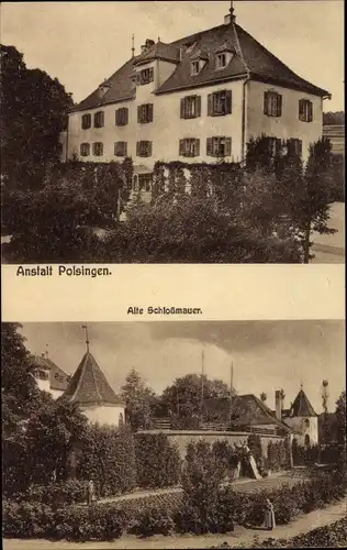 Ak Polsingen in Mittelfranken, Alte Schlossmauer, Anstalt