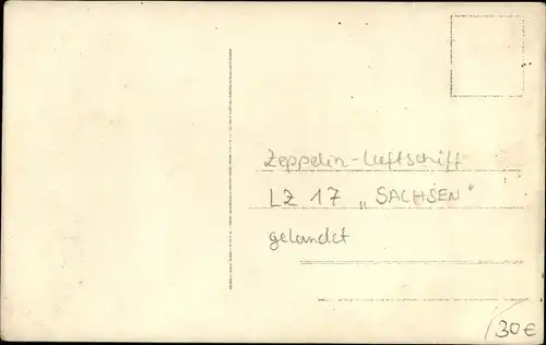 Foto Ak Zeppelin Luftschiff LZ 17 Sachsen, gelandet