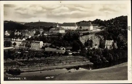 Ak Elsterberg an der Weißen Elster Vogtland, Panorama vom Ort