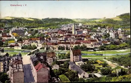 Ak Elsterberg an der Weißen Elster Vogtland, Panorama vom Ort
