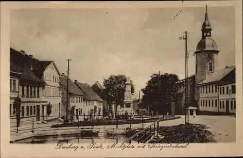 Ak Dornburg in Thüringen, Marktplatz, Kriegerdenkmal