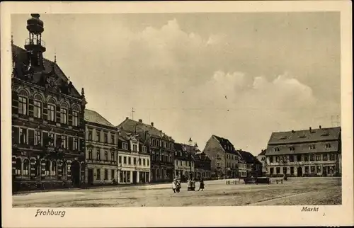 Ak Frohburg in Sachsen, Marktplatz, Rathaus